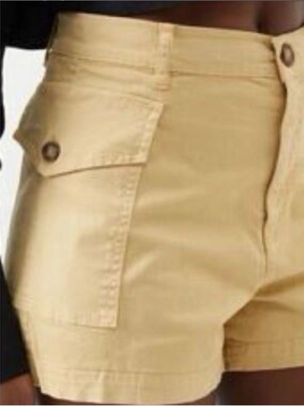 Frame Highwaist Utility Shorts Beige Patch Pockets And A Structured Construction